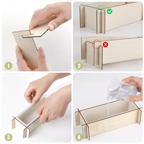 Large Resin Molds, Rectangle Silicone Molds for Epoxy Resin, 5 PCS Cuboid Resin Moulds with Wooden Support, Deep Casting Molds for Preserving Flowers, Insect Specimens, DIY Gifts, Furniture Decoration - size: Rectangle Resin Molds