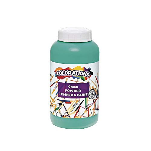 Colorations® Powder Tempera, Green, 1 Pound, Powdered Tempera Paint is a value purchase, Dillute only what you need, Strong and Vibrant color, Non Toxic and Safe for Kids, Use for Arts & Crafts - color: Green