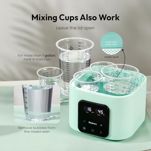 Resiners AirWarm Auto Resin Preheater, Thins Viscosity & Reduce Bubbles, Intelligent Accurate Temperature & Time Control, Large Capacity Multifunctional Warmer for 8/16/32/64oz Epoxy UV Resin