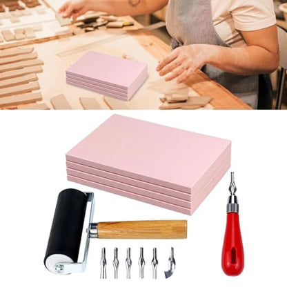 Professional Rubber Stamp Carving Set for Artistic Printmaking, Without Carve Knife