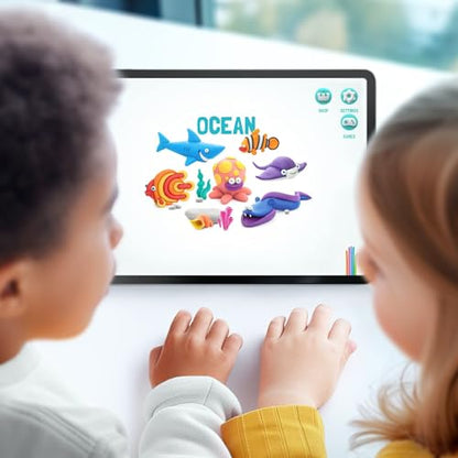 Hey Clay 15 Cans Set - Colourful Modelling Kids Air-Dry Clay 15 Cans with Sculpting Tools and Fun Interactive Instructions for Children Age 3+ (Ocean) - style: Ocean