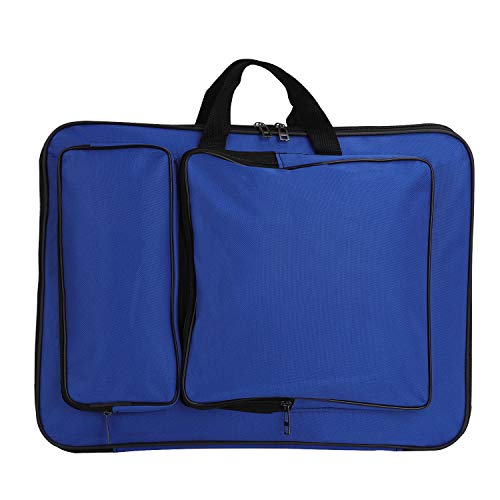 JIAHG Water-Resistant Art Portfolio Carry Bag A3 Art Work Portfolio Tote Drawing Board Bag Portable Painting Sketch Pad Storage Bag Professional Art Organizer for Palette Paints Brushes - color: navy-A