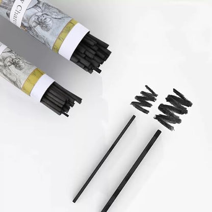 Willow Charcoal Sticks - Natural Willow Charcoal for Artists, Beginners, or Students of All Skill Levels - Perfect for Drawing and Sketching, Approx. 7-9mm Dia, 25 Sticks - style: 7-9mm