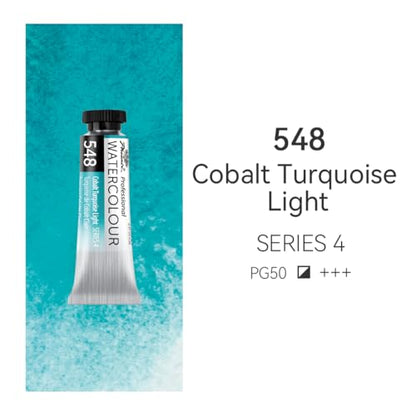 PHOENIX Professional Watercolor Paint Single Tube - 0.47 Fl Oz / 14ml - Cobalt Turquoise Light - color: Cobalt Turquoise Light, size: 0.47 Fl Oz (Pack of 1)