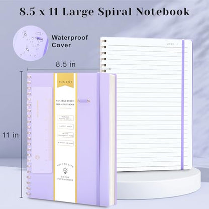Yoment Spiral Notebook 8.5 x 11 A4 Large Notebooks for Work College Ruled Journaling Notebooks, 100 GSM Paper, Spiral Bound Journal for School Note Taking Writing, A4 Purple - color: Purple, style: D - Line - A4