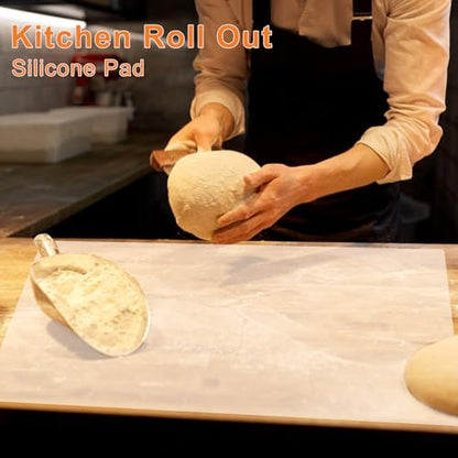 36" x 24" Extra Large Silicone Mat Soft Heat Resistant Mats Table Protector Cushion Arts Crafts Mat Non-slip Kitchen Pad for Baking Cooking Painting Working, Translucent