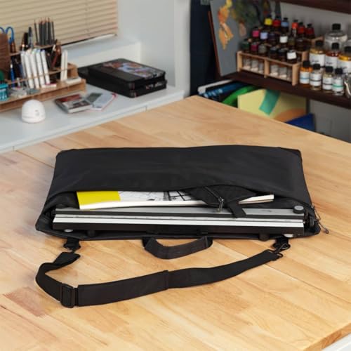 Acurit PXB 16” x 21” Drawing Board & Travel Bag for Artists & Designers - Portable Workspace for Drawing, Sketching, Drafting, Painting - Fixed Angled Laminated Surface w/Ruler & Parallel Motion Bar - size: 16x21"