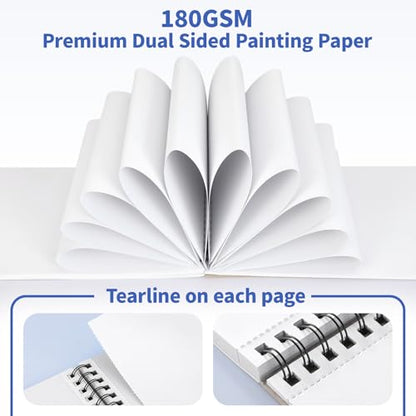 Sanjoki Premium Marker Pad, 48 Sheets, 180gsm, 8.3" x 11.7", Dual Sided Painting, Acid and Lignin Free, Bleedproof, Professional Grade