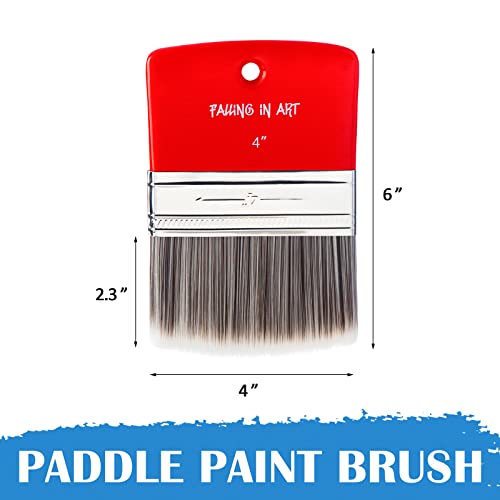 Falling in Art Filbert Paddle Paint Brush, Scale Brush for Oil and Acrylic Paints,4 Inch - color: Filbert, size: 4''