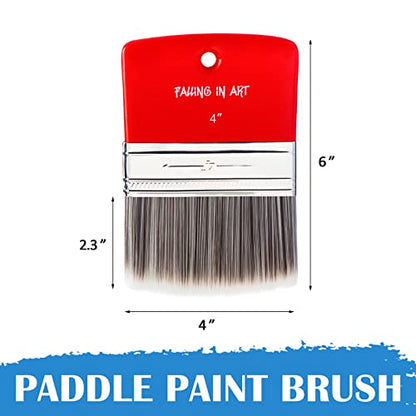 Falling in Art Filbert Paddle Paint Brush, Scale Brush for Oil and Acrylic Paints,4 Inch - color: Filbert, size: 4''