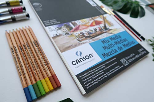 Canson Artist Series Mixed Media Book, Side Wire Bound, 7x10 inches, 40 Sheets - Lay Flat Art Notebook for Painting, Sketching, Drawing - size: 7"X10"