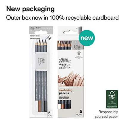 Winsor & Newton Studio Collection Artist Pencils, Sketching Pencils, Set of 5 - style: 5 Sketching Pencils