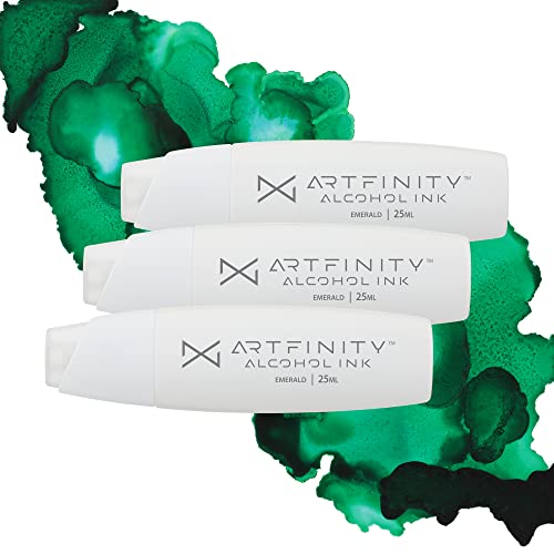Artfinity Alcohol Inks 3 Pack - Vibrant, Professional, Dye-Based Alcohol Inks for Artfinity Alcohol Markers, Artists, Drawing, & More! - Emerald BG3-7 - color: Emerald Bg3-7