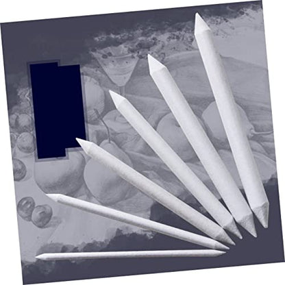 Lurrose 15-Piece Sketch Drawing Blending Stump Set Sandpaper Pencil Sharpener Art Tools for Students and Artists Dark Grey - color: Dark Grey