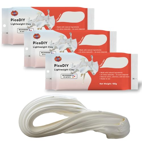 Lightweight Clay - Air Dry Clay, Ultra Light & Soft, Safe & Non-Toxic, Moldable & Flexible, DIY Modeling Clay for Anime Figures, Sculpting, Molding, Creative Art Crafts (White-3 Packs) - color: White-3 Packs
