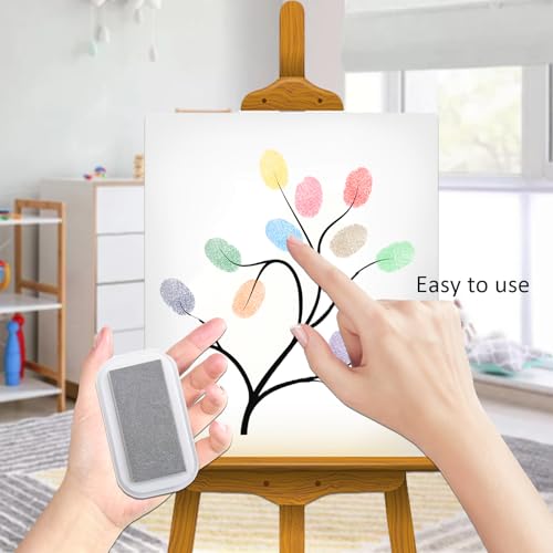 Ink Pads for Rubber Stamps, Stamp Pad for Fabric Wood Paper Stamping, Washable Fingerprint Thumbprint Ink Pad, Craft Ink Pad Stamps Partner DIY Color (Black) - color: Black