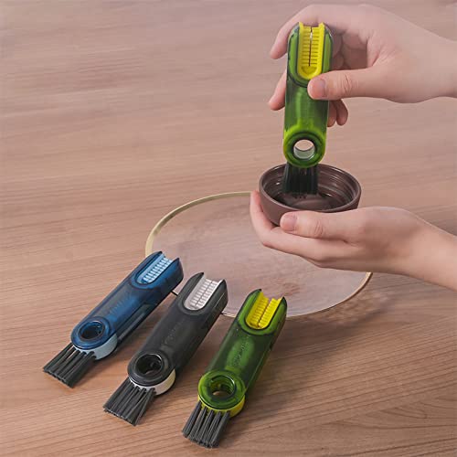 3 in 1 Cup Lid Gap Cleaning Brush Set, Multifunctional Insulation Bottle Cleaning Tools, Mutipurpose Tiny Silicone Cup Holder Cleaner, Home Kitchen Cleaning Tools - color: Blue+green+grey