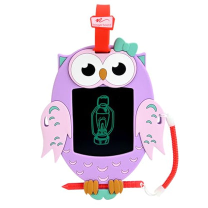 Boogie Board Sketch Pals Owl 4” LCD Writing Tablet for Kids – Reusable Mess-Free Drawing Pad with Tethered Stylus – Clip-On Travel Doodle Board Toy – Ages 3+ - style: Izzy Owl