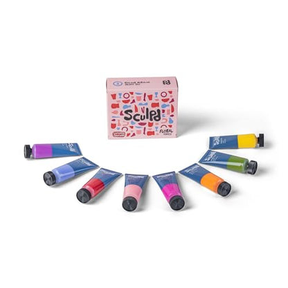 Sculpd Acrylic Paint Set, 8 x 22ml Tubes of Premium Coloured Acrylic, Heavy Body & Vibrant Colours, Paint on Air Dry Clay, Canvas, Ceramic, Fabric, Wood & More, Floral Tones - color: Floral Tones