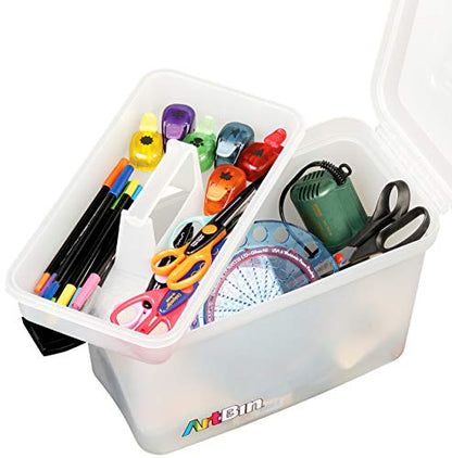 ArtBin 8408AB Sidekick Carrying Case, Portable Art & Craft Organizer with Handle, [1] Plastic Storage Case, Translucent, 8408AB - size: Standard