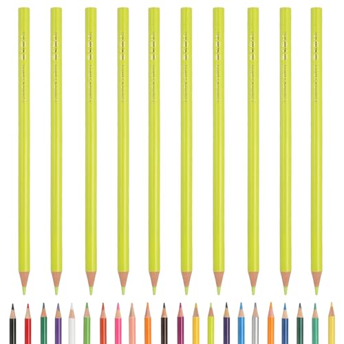 PATIKIL Colored Pencils, Light Green Color Drawing Pencils with Oil-Based Cores Art Scrapbook Supplies for Adult Coloring Books Artists Beginners Drawing Sketching, 10 Pcs - color: Light Green