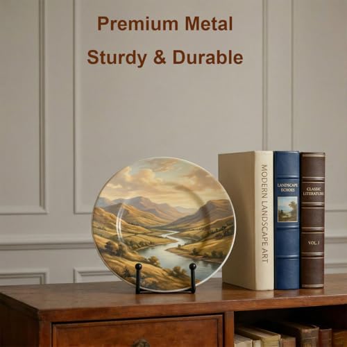 Hoewina 3 Pack 6 Inch Plate Stands for Display, Metal Picture Frame Stand, Black Decorative Small Easels for Display, Picture Holder Stand for Book , Photo and Platter, Plaques, Tabletop Art - size: 6IN