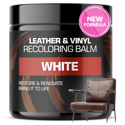 FORTIVO Leather Recoloring Balm, Leather Repair Kit for Furniture, White Leather Dye, Leather Repair Kit, White Leather Balm, Leather Repair Kit for Couches, Balm Leather - White - color: White
