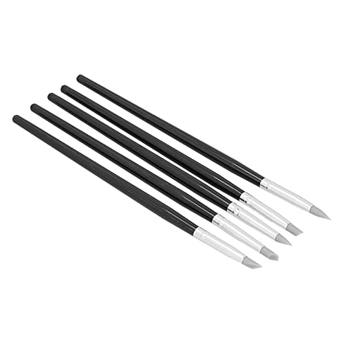 GLOGLOW Clay Sculpting Tools, Silicone Material, 5pcs Flexible Clay Shaping Pens for Oil Painting, Sculpture, and Crafting (S) - color: S