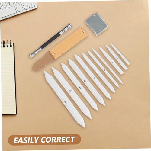 Homoyoyo Blending Stumps and Tortillions Set and Pencil Extension Tool 33pcs with Sandpaper Pencil Sharpener Versatile Media Compatibility and Precision Tools Combination for Outdoor
