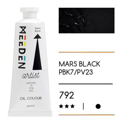 MEEDEN Artist Grade Oil Paint: Mars Black - 60ml/2oz Tube - Professional Art Paints for Canvas Painting - color: Mars Black, size: 2 Fl Oz (Pack of 1)