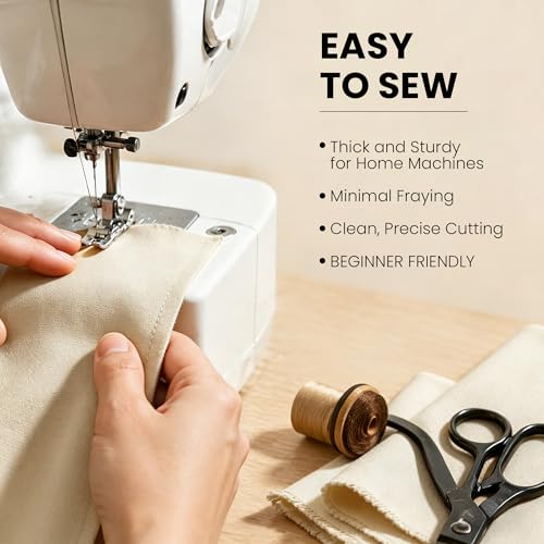 Wildarms 100% Cotton Canvas Fabric by The Yard - 59" Wide 12oz Heavy Duty Natural Duck Canvas for Sewing DIY, Tote Bags, Upholstery & Embroidery (Beige, Cut by the Yard) - color: Beige, size: 1-Yard Pre-Cut (Non-Continuous)