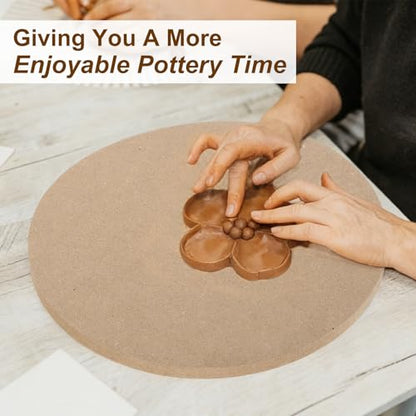 MECCANIXITY 6 Pcs Clay Wedging Board for Pottery, 7.9 Inch Round Pottery Wheel Bats 9mm Thick Clay Mat Ceramic Drying Slab for Ceramics Making - size: 7.9 Inch