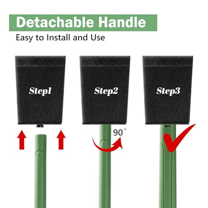 Foam Paint Brushes, 2 Inch, Sponge Paint Brush, Paint Sponges, Detachable Handles, Sponge Brushes Set, Light and Durable, Poly Foam Brushes for Painting, Staining, Varnishing and Art Crafts - size: 2 inch, 8 pack