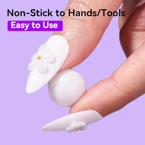 Makartt White 3d Gel Nail Art: 4-in-1 3d Nail Gel Sculpting Gels White Non-sticky for Extension, Shaping, 15ML Solid Builder Nail Gel for Nail Strengthen & Sculpture Gels for Nails Salon Home - color: White