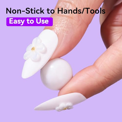 Makartt White 3d Gel Nail Art: 4-in-1 3d Nail Gel Sculpting Gels White Non-sticky for Extension, Shaping, 15ML Solid Builder Nail Gel for Nail Strengthen & Sculpture Gels for Nails Salon Home - color: White