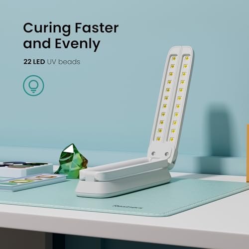 Resiners AirWave Pro UV Light for Resin Curing, UV Resin Light, Wireless & Rechargeable Ultraviolet Lamp, 3-in-1 Uses, Foldable Blacklight LED, Craft Supplies Tools for Jewelry Making (White) - color: White