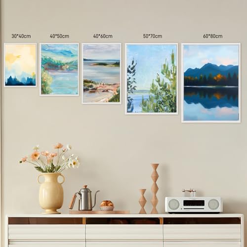 Canvas Floating Frame, Canvas Frame 0.75 inches deep Floater for Canvas Panel Oil Painting Wall Art Prints (White, 15.7x23.6) - color: White, size: 15.7x23.6