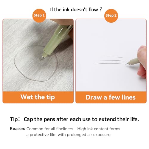 Micro Fineliner Pens 6Pcs 0.25mm/Set, Ultra Fine Fineliner Pen, Water-based Black Pigment Ink, Drawing Journaling Doodling Supplies for Artists, Designers, Students - color: Micro Line Pen-6pcs 0.25mm
