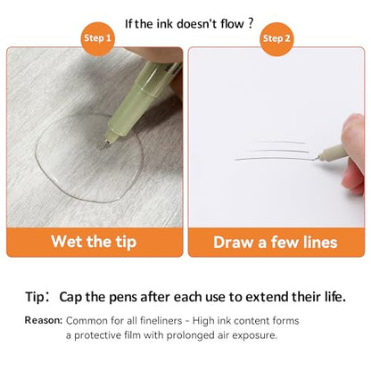 Micro Fineliner Pens 6Pcs 0.25mm/Set, Ultra Fine Fineliner Pen, Water-based Black Pigment Ink, Drawing Journaling Doodling Supplies for Artists, Designers, Students - color: Micro Line Pen-6pcs 0.25mm