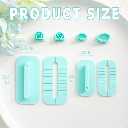 Tainsky Rainbow Guide Polymer Clay Tools, 8 Shapes Rainbow Shaper Polymer Clay Cutters, Rainbow Guide Earring Guide for Polymer Clay Earrings - color: Rainbow Guide