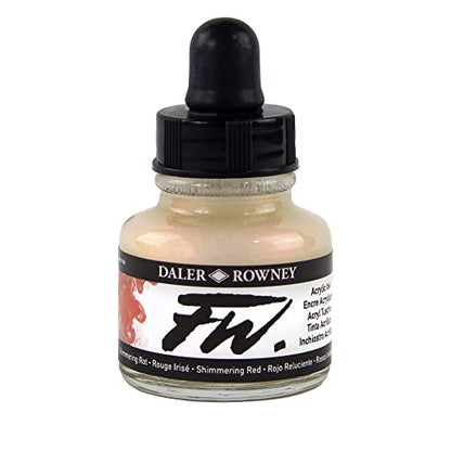 Daler-Rowney FW Acrylic Artists Ink, 1 oz, Shimmering Red (160029713) - color: Red