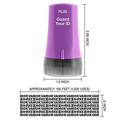 Guard Your ID Advanced Roller 3-Pack — Identity Theft Protection Stamp, Privacy Roller for Mail, Documents & Labels, Shredder Alternative, 1,000 Impressions per Roller (Blue, Pink, Purple) - color: Xtra Mixed: Blue Pink Purple, size: Regular 3-Pack