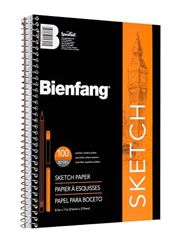 Bienfang Sketch Pad 8.5x11 Inch, 100 Sheets of 60lb 90gsm Art Paper, Spiral Bound Sketch Book Drawing Notebook - size: 8-1/2 by 11-Inch