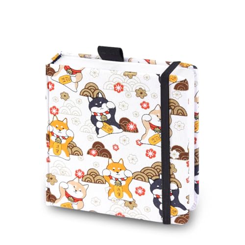 Square 5.1x 5.1"165gsm Colored pencil paint Journal Hardbound 128pgs（64 Sheets Front Back Cold Pressed）Travel for Calligrapher Colored Pencil Sketch Doodles Handmade Cloth Cover Notebook Dog White - color: s-dog white