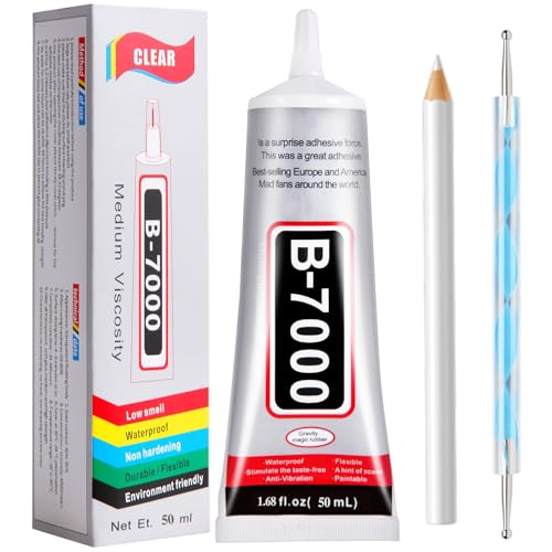 FITTDYHE B7000 Glue Clear with Precision Tip，50Ml B7000 Glue Clear for Rhinestones Glue for Crafts, Multipurpose Jewelry Glue for Fabric DIY Craft Makeup Shoes Jewelry Making Nail Art - color: 1 PCS, 50 ML