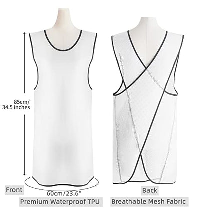 Waterproof Cross Back Apron, Shortened Design Waterproof Apron, Japanese Style Aprons with Pockets, X Cross Halter Apron, Cooking Aprons for Dishwashing, Cleaning Work with Water - White Translucent - color: Black Translucent, style: 1# Style-rounded Edge