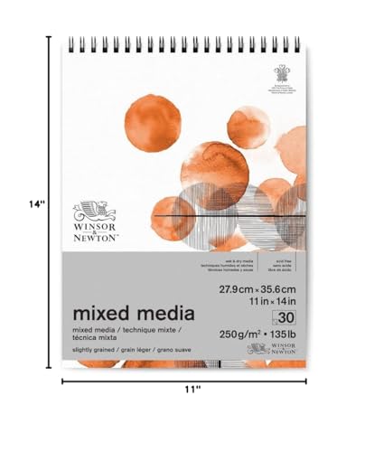 Winsor & Newton Professional Mixed Media Pad, 11" x 14", 30 Sheets, 250gsm, White - size: 11" x 14", style: Mixed Media Pad - White