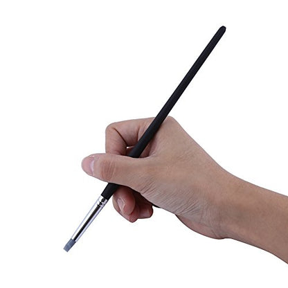 5pcs Clay Color Shaping Modeling Flexible Silicone Wax Clay Sculpting Carving Pottery Making Tool Pen with Black Wood Handles
