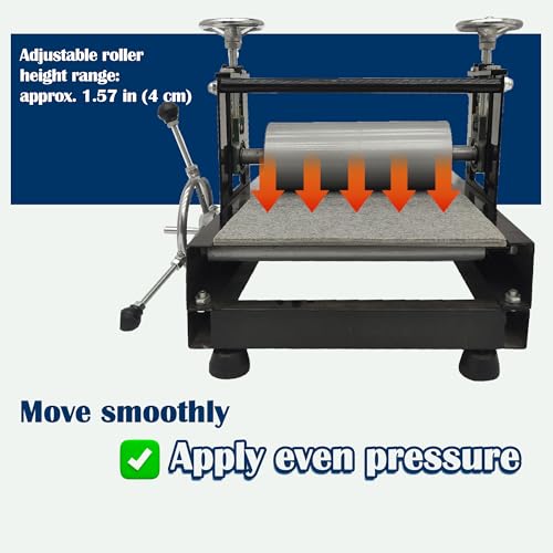 Maisutseb Tabletop Slab Roller for Printmaking 19.7 * 12.6in Manual Printmaking Machine | Uniform Pressure, 1.57in Adjustable Height, Durable Construction, Easy Operation
