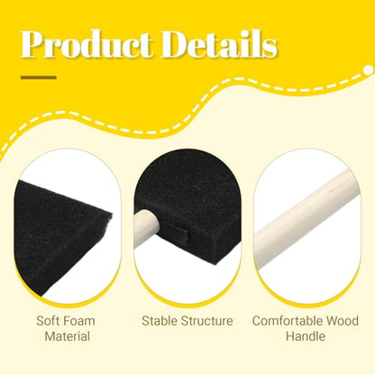 Biaungdo 4 Pcs 4 Sizes Foam Paint Brushes, Foam Sponge Brush for Painting, Sponge Paint Brushes with Wood Handle for Varnishes, Staining, DIY Crafting - size: 1inch & 2inch & 3inch & 4inch